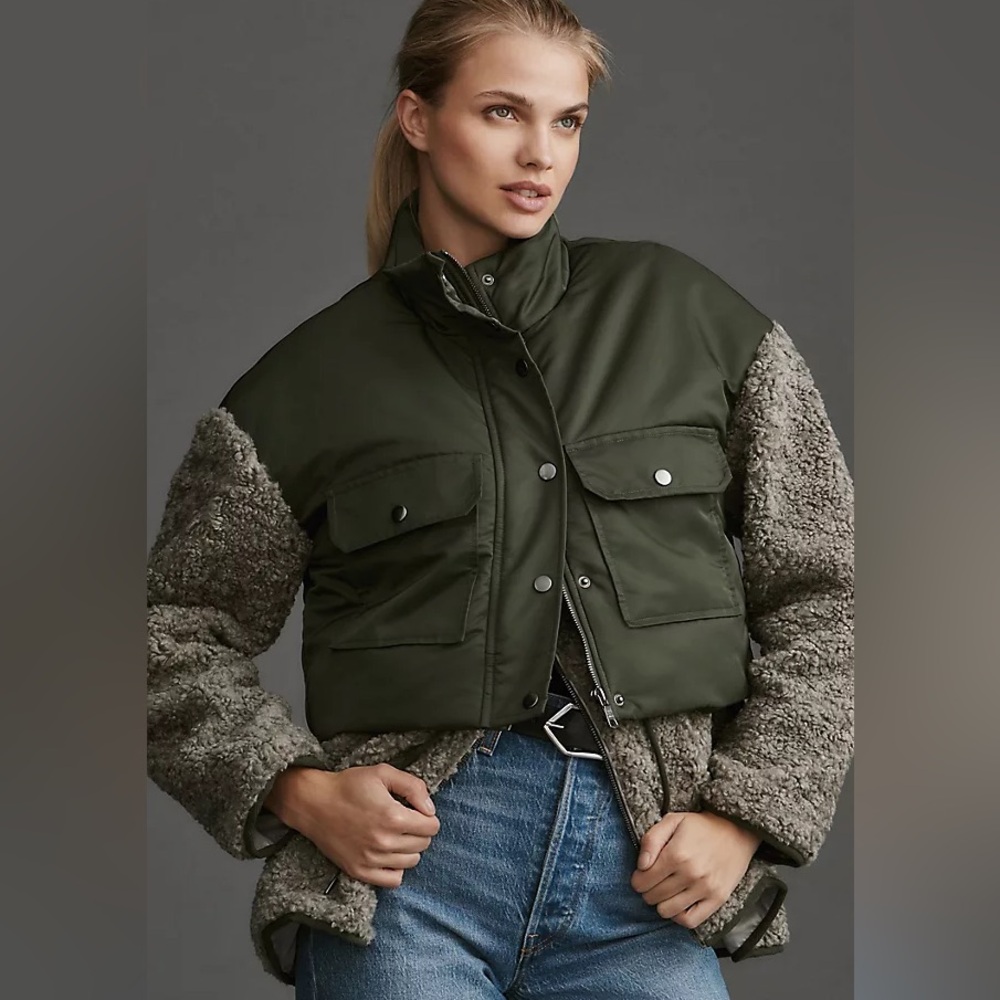 Anthropologie Avec‎ Les Filles Fleece Twofer Jacket/ XS